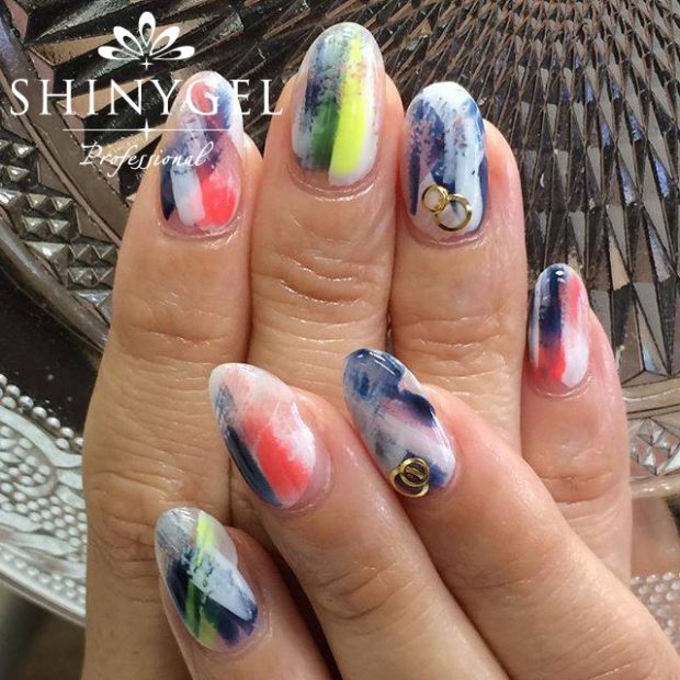 シャイニージェル　変形チェック柄デザイン例