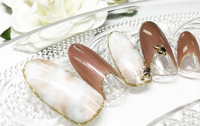 シャイニージェル　クリアフレンチデザイン例