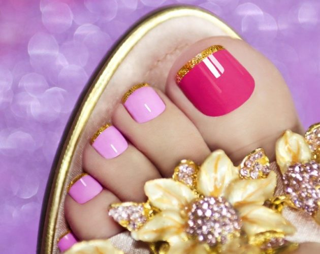 スクエアオフのフットネイル