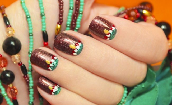 ブラウンネイルデザイン