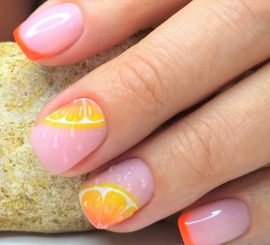 オレンジネイルデザイン