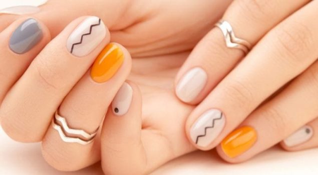 オレンジネイルデザイン
